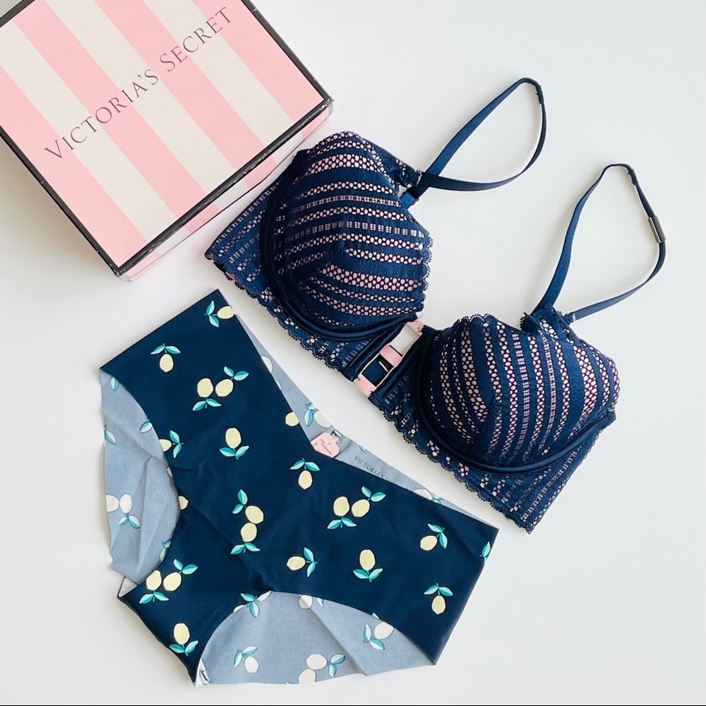 32D SMALL Victoria’s Secret navy bra set